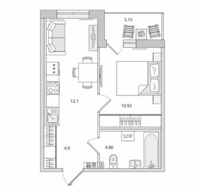 Квартира 40 м², 1-комнатная - изображение 1