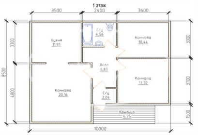 62 м² часть дома, 13,3 сотки участок 2 950 000 ₽ - изображение 107