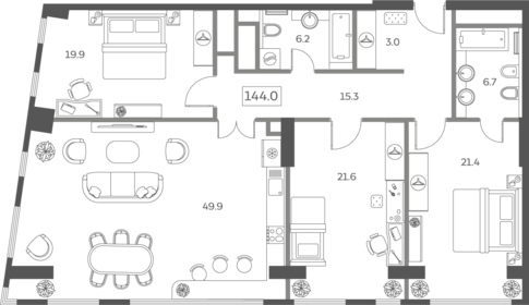 120 м², 4-комнатная квартира 79 000 000 ₽ - изображение 103