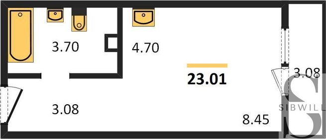 Квартира 23 м², студия - изображение 1