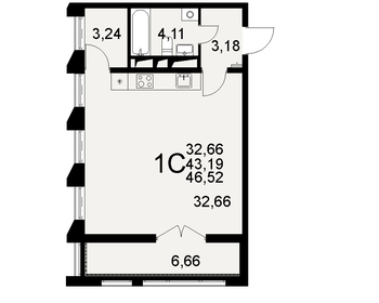 43,7 м², 1-комнатная квартира 7 429 000 ₽ - изображение 26