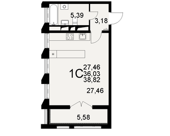 37,3 м², 1-комнатная квартира 5 800 000 ₽ - изображение 12