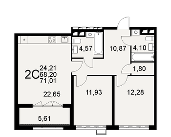 79,8 м², 3-комнатная квартира 13 500 000 ₽ - изображение 54