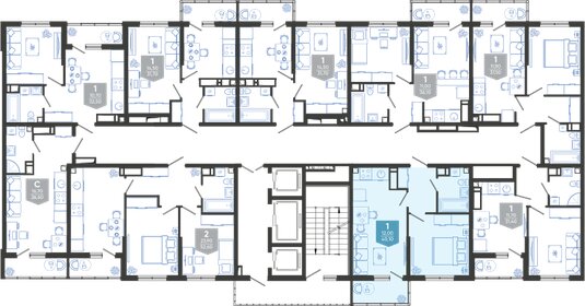 40,4 м², 1-комнатная квартира 7 742 660 ₽ - изображение 20