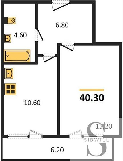 40,3 м², 1-комнатная квартира 6 500 000 ₽ - изображение 20