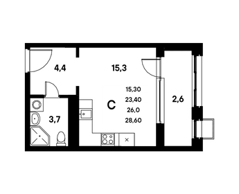 25,3 м², квартира-студия 4 200 000 ₽ - изображение 36