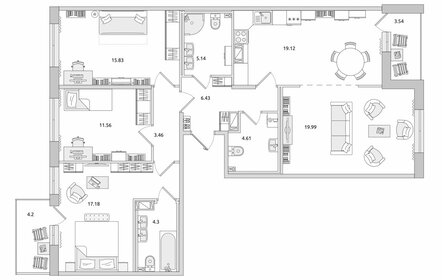 Квартира 107,6 м², 4-комнатная - изображение 1