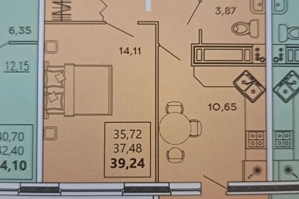 40,3 м², 1-комнатная квартира 3 949 400 ₽ - изображение 34