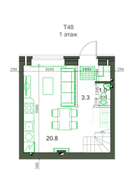 Квартира 48,3 м², 3-комнатная - изображение 1