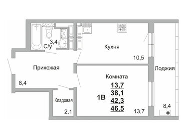 17 м², квартира-студия 2 600 000 ₽ - изображение 81