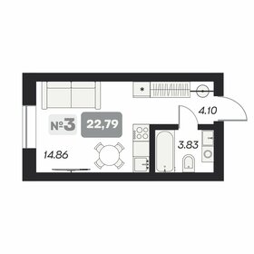 22,8 м², апартаменты-студия 5 390 000 ₽ - изображение 69