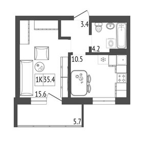 40,3 м², 1-комнатная квартира 3 800 000 ₽ - изображение 32