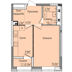 35 м², 2-комнатная квартира 3 350 000 ₽ - изображение 58