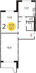 57,8 м², 2-комнатная квартира 19 490 000 ₽ - изображение 6