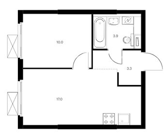 Квартира 34,2 м², 1-комнатная - изображение 1