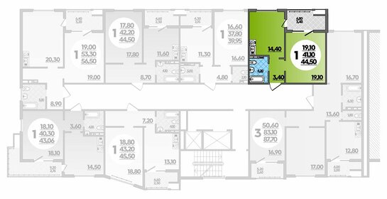 44 м², 1-комнатная квартира 7 100 000 ₽ - изображение 12