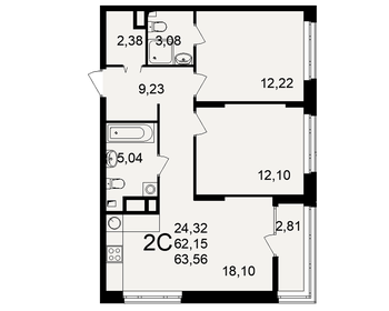 64,2 м², 2-комнатная квартира 6 614 660 ₽ - изображение 11