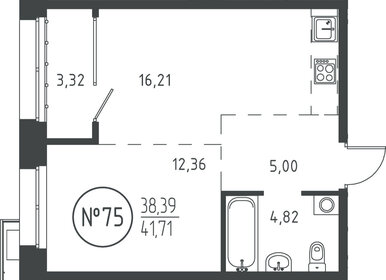 Квартира 41,4 м², 1-комнатная - изображение 1