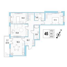 Квартира 97 м², 3-комнатная - изображение 1