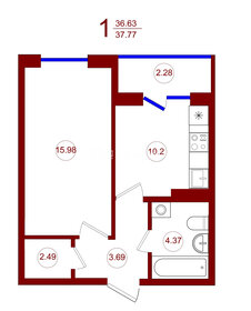 36,6 м², 1-комнатная квартира 3 987 220 ₽ - изображение 14