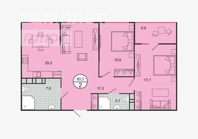 66,6 м², 2-комнатная квартира 6 193 800 ₽ - изображение 79
