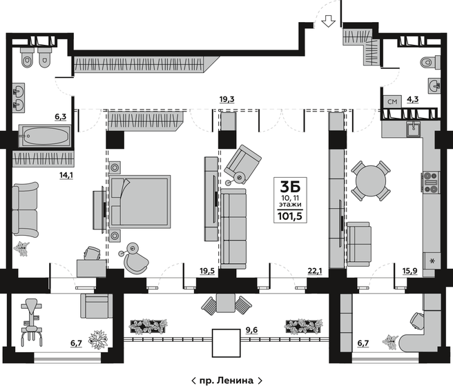 113,6 м², квартира-студия 16 200 000 ₽ - изображение 1