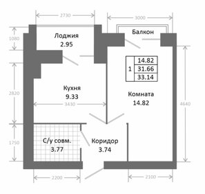 Квартира 33,1 м², 1-комнатная - изображение 4