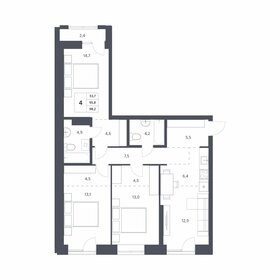 Квартира 95,8 м², 4-комнатная - изображение 1