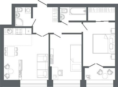 Квартира 73,8 м², 2-комнатная - изображение 1