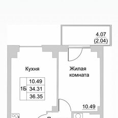 Квартира 36,4 м², 1-комнатная - изображение 2