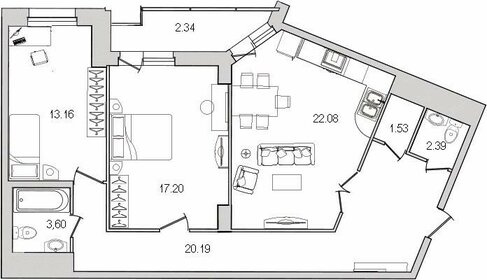 106,5 м², 2-комнатная квартира 21 006 000 ₽ - изображение 93