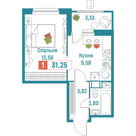 31 м², 1-комнатная квартира 6 150 000 ₽ - изображение 57