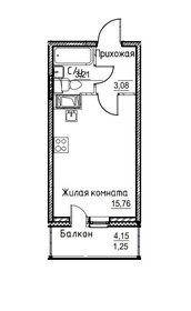 Квартира 21,9 м², 1-комнатная - изображение 1