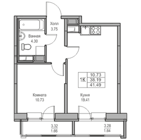 Квартира 38,2 м², 1-комнатная - изображение 1