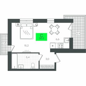 Квартира 38,1 м², студия - изображение 1