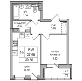 37,6 м², 1-комнатная квартира 6 900 000 ₽ - изображение 120