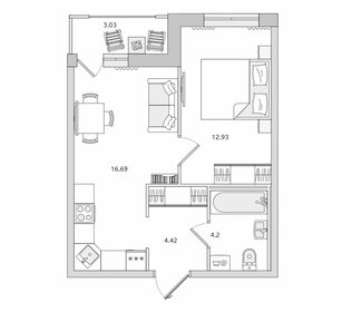 Квартира 41,3 м², 1-комнатная - изображение 1