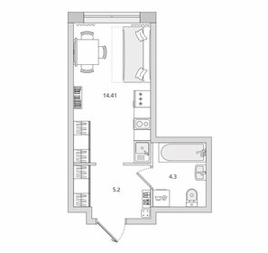 Квартира 23,9 м², студия - изображение 1