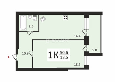 Квартира 47,6 м², 1-комнатная - изображение 1