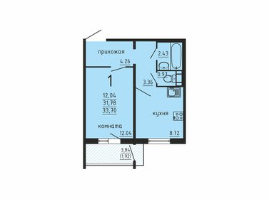 Квартира 33,7 м², 1-комнатная - изображение 1