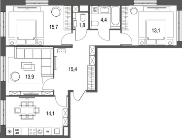 94,5 м², 4-комнатная квартира 26 000 000 ₽ - изображение 70