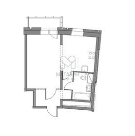 Квартира 39,5 м², 1-комнатная - изображение 1