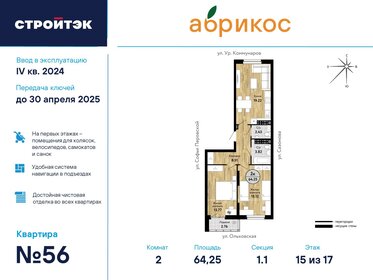 63 м², 2-комнатная квартира 7 100 000 ₽ - изображение 106