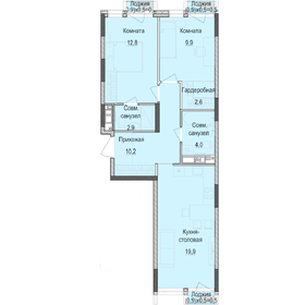 Квартира 63,5 м², 2-комнатная - изображение 1