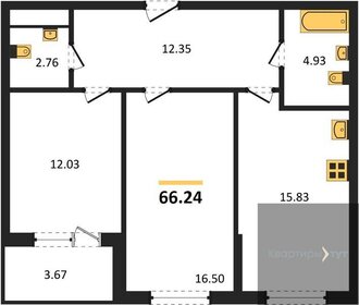 Квартира 66,2 м², 2-комнатная - изображение 1