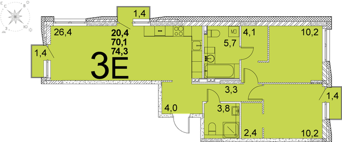 81 м², 2-комнатная квартира 8 991 000 ₽ - изображение 76