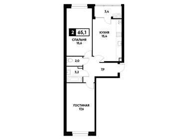 Квартира 65,1 м², 2-комнатная - изображение 1