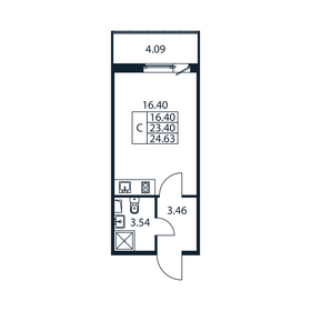 Квартира 24,6 м², студия - изображение 3