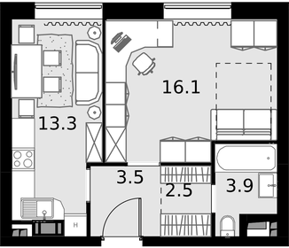 44 м², 1-комнатная квартира 12 500 000 ₽ - изображение 18