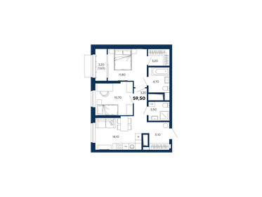 74,7 м², 2-комнатная квартира 11 800 000 ₽ - изображение 62